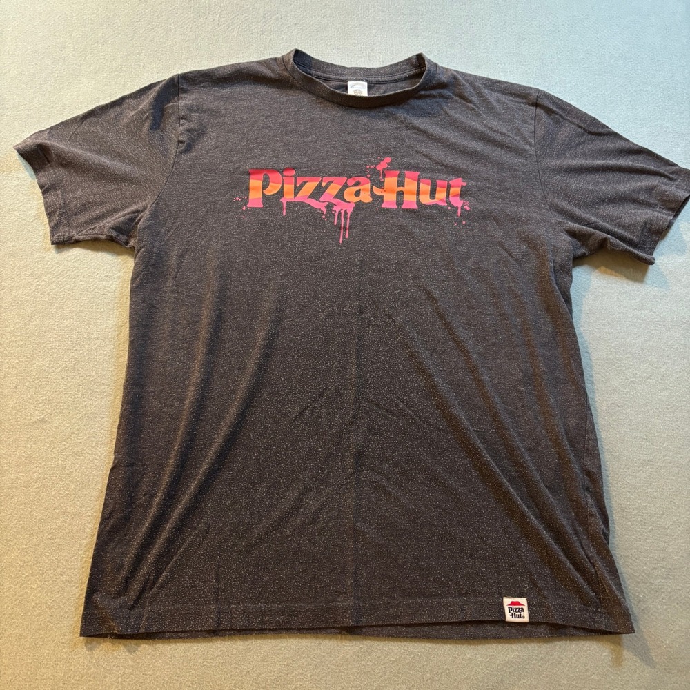 Pizza Hut Graphic T-Shirt Mens L Charcoal Gray Employee Shirt